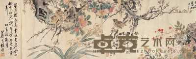 胡公寿 1862年作 百花争艳 卷 30×1103cm